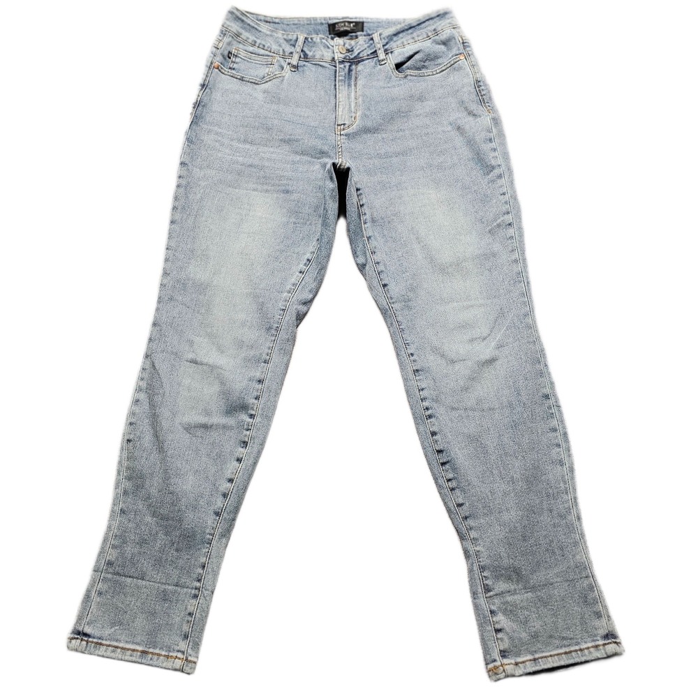 Judy‎ Blue Jeans Womens 14W Blue Denim Stretch Light Wash Boyfriend Fit Grunge